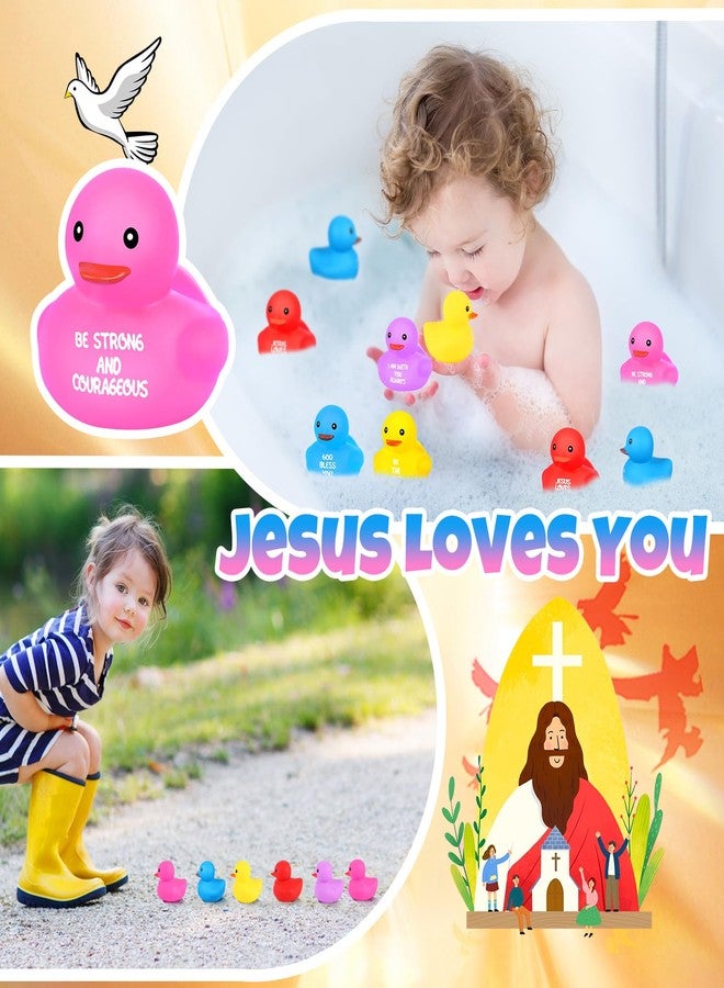 Deekin 60 Pcs Jesus Rubber Duck Bible Verse Easter Rubber Ducks for Church Events Religious Supplies Christian Party Favors Baskets Fillers Reward (2.2 Inches/5.5 cm) - Image 5